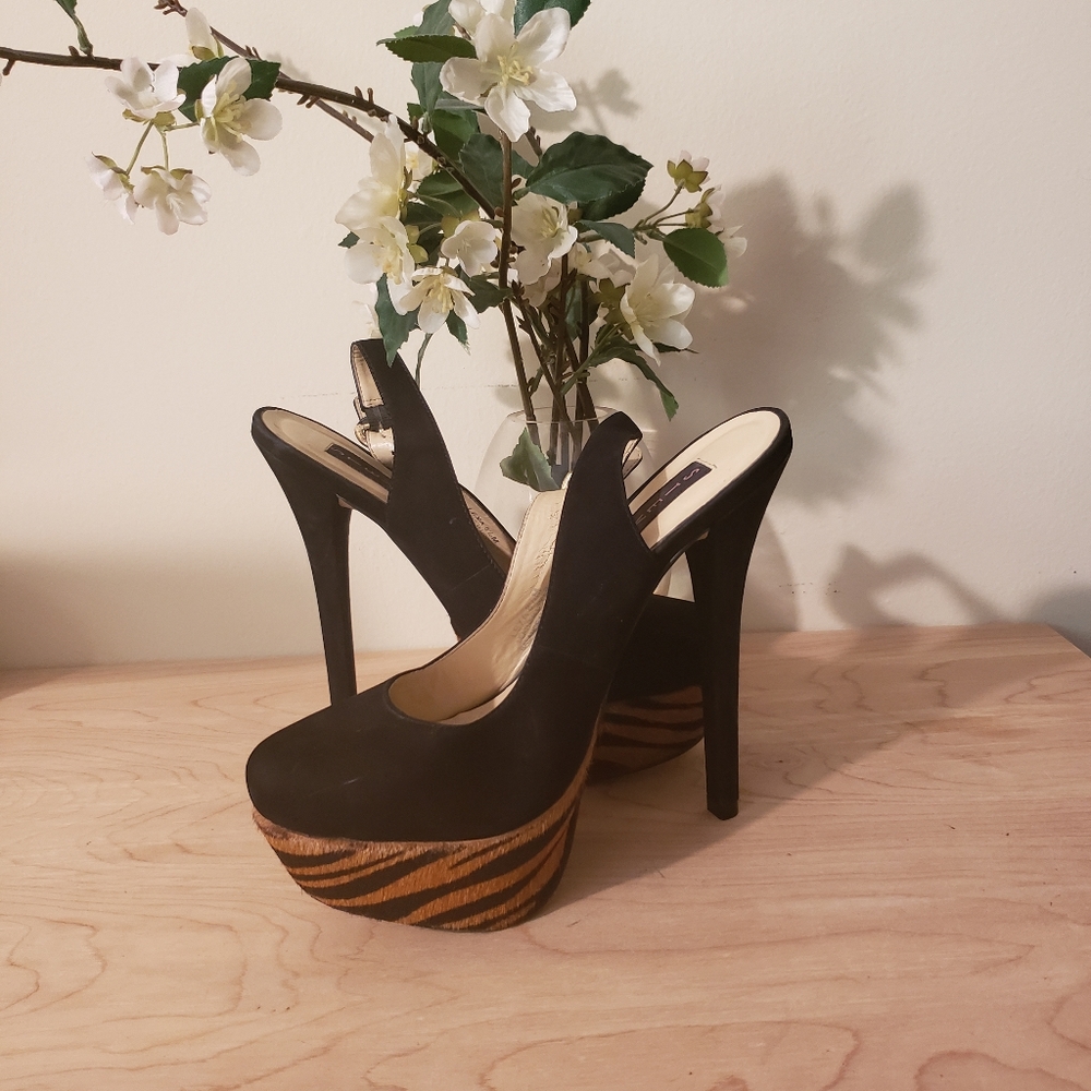 Zebra Steve Madden slingback heels